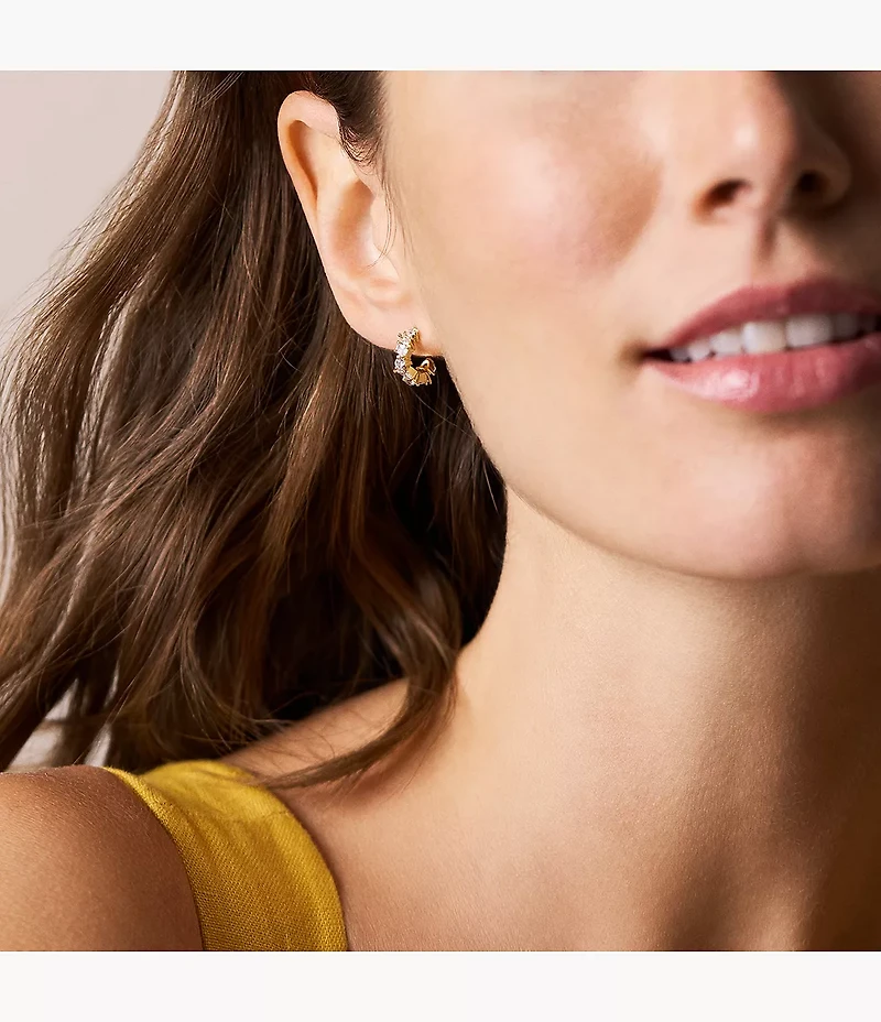 Ellis Mixed Shapes Gold-Tone Brass Hoop Earrings