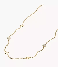Sutton Heartbeat Gold-Tone Brass Station Necklace