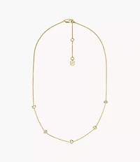 Sutton Heartbeat Gold-Tone Brass Station Necklace