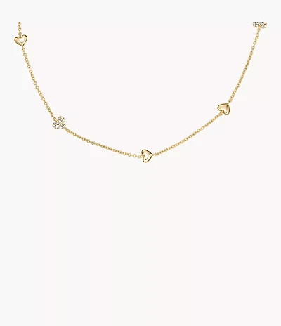 Sutton Heartbeat Gold-Tone Brass Station Necklace