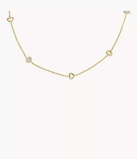 Sutton Heartbeat Gold-Tone Brass Station Necklace