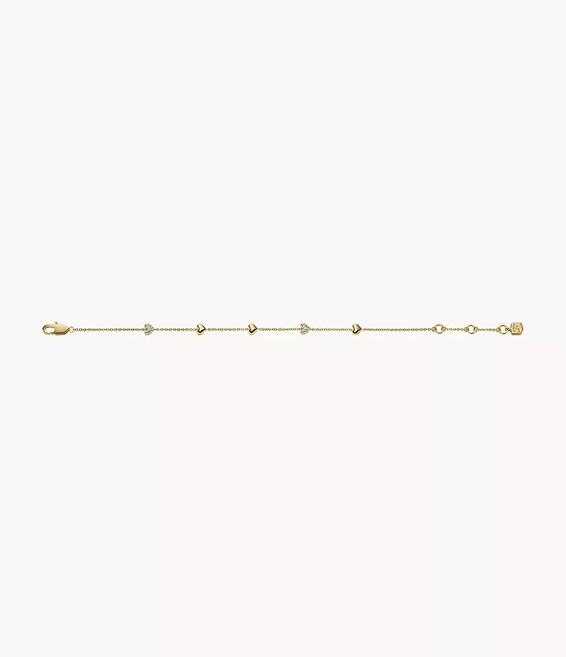Sutton Heartbeat Gold-Tone Brass Station Bracelet