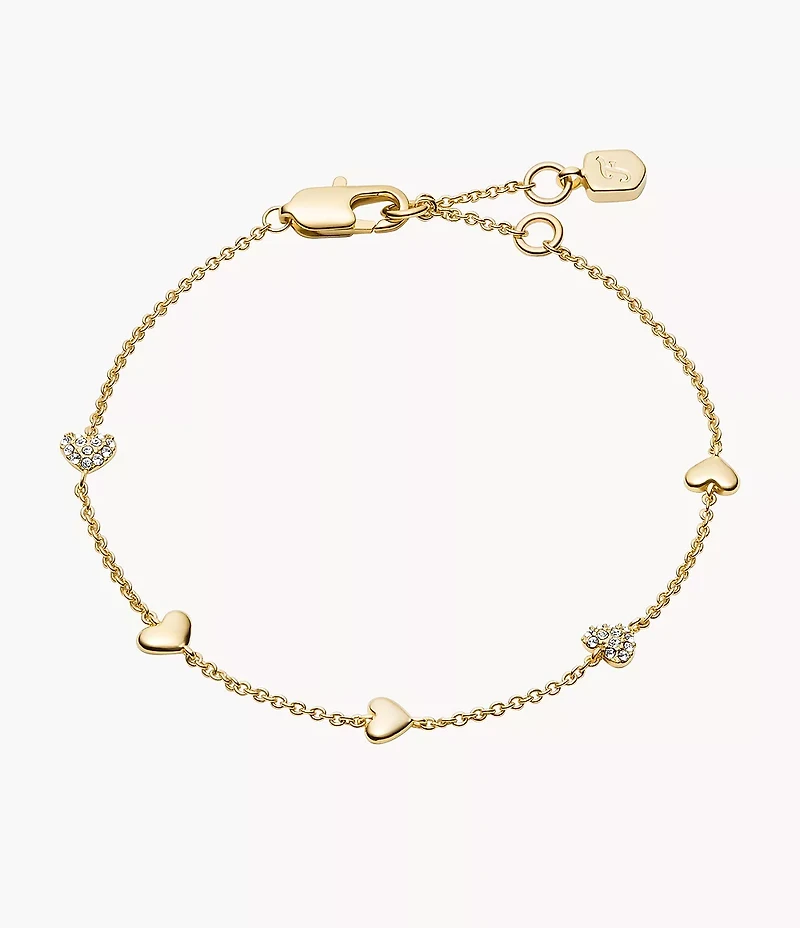 Sutton Heartbeat Gold-Tone Brass Station Bracelet