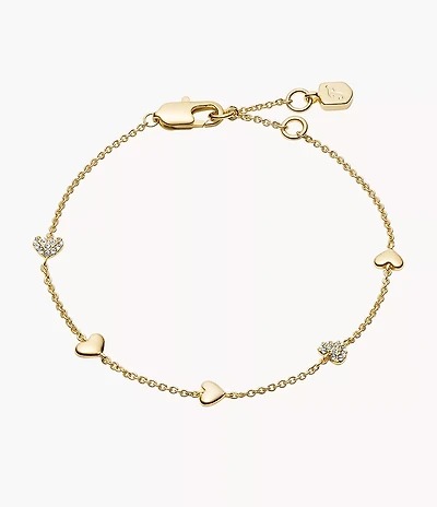 Sutton Heartbeat Gold-Tone Brass Station Bracelet