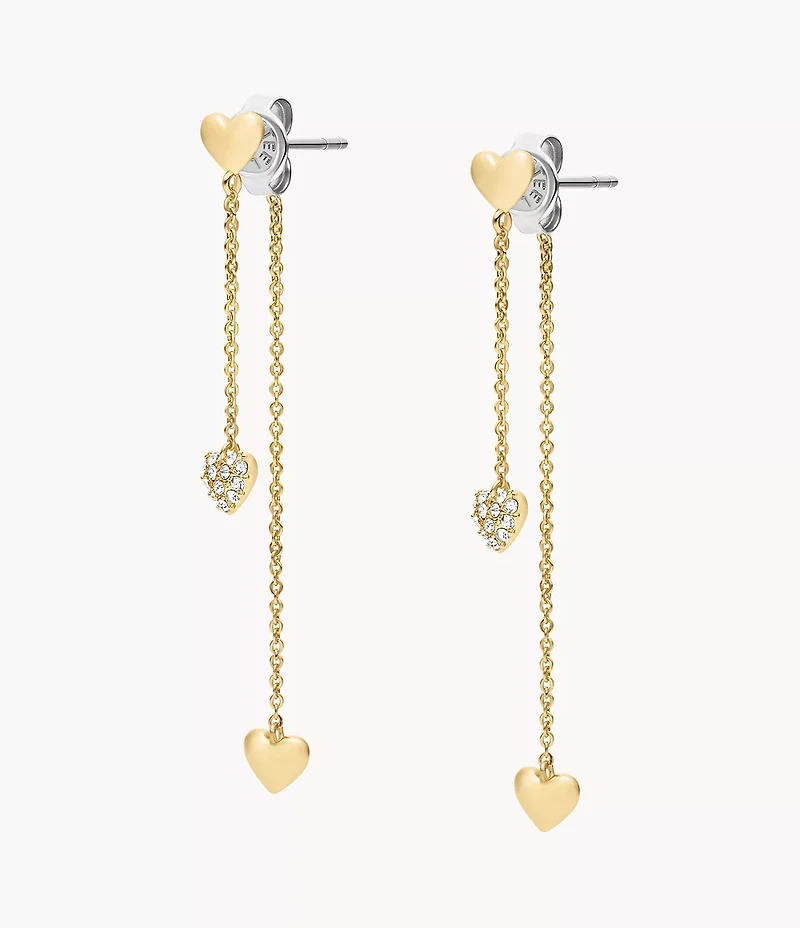 Sutton Heartbeat Gold-Tone Brass Front to Back Earrings