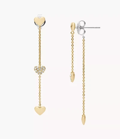 Sutton Heartbeat Gold-Tone Brass Front to Back Earrings