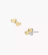 Sutton Heartbeat Gold-Tone Brass Stud Earrings