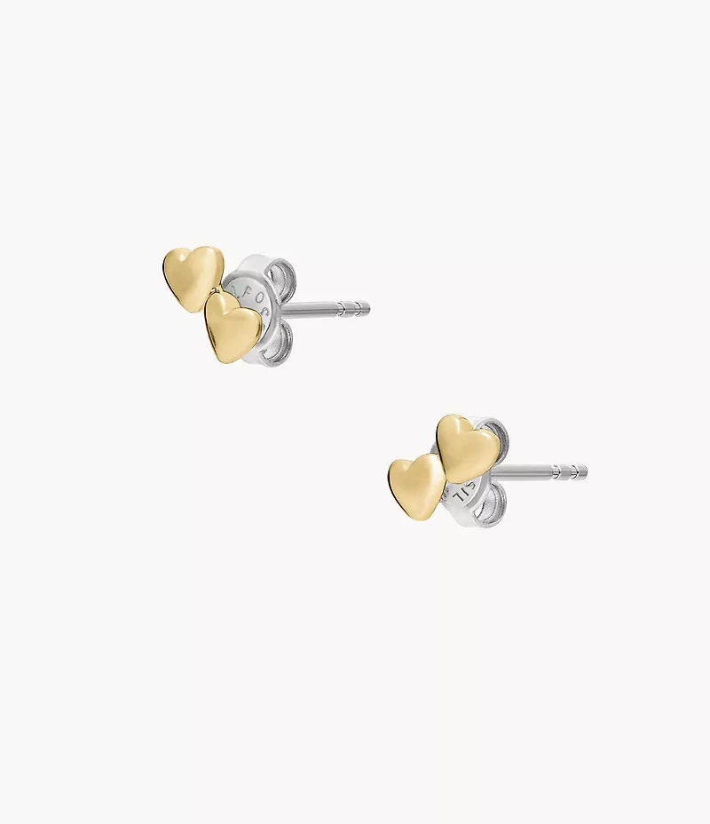 Sutton Heartbeat Gold-Tone Brass Stud Earrings