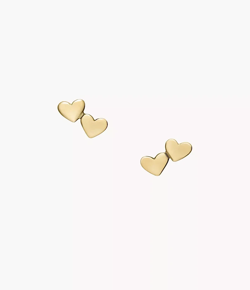 Sutton Heartbeat Gold-Tone Brass Stud Earrings