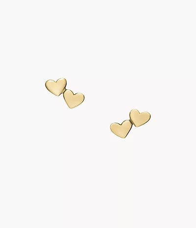 Sutton Heartbeat Gold-Tone Brass Stud Earrings