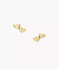 Sutton Heartbeat Gold-Tone Brass Stud Earrings