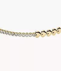 Sutton Love-All Gold-Tone Brass Heart Link Tennis Bracelet