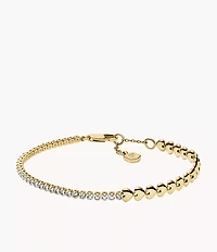 Sutton Love-All Gold-Tone Brass Heart Link Tennis Bracelet