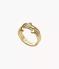 Sutton Heartbeat Gold-Tone Brass Prestack Ring