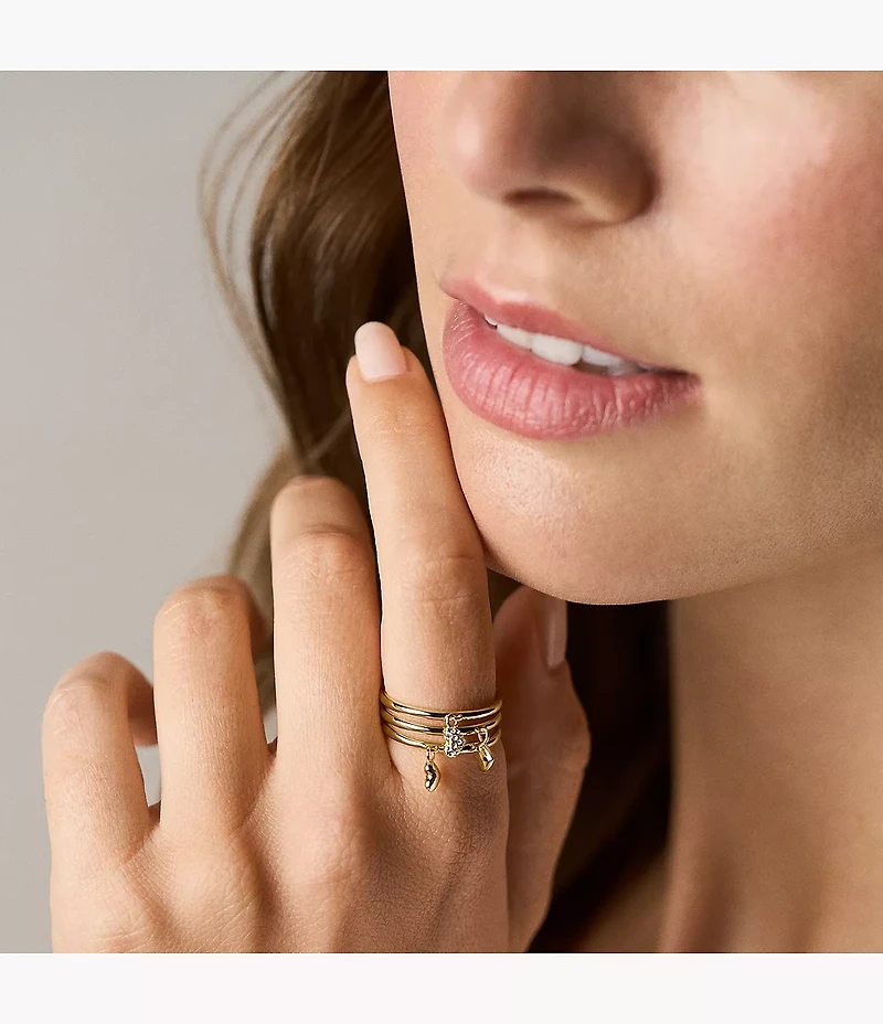 Sutton Heartbeat Gold-Tone Brass Prestack Ring