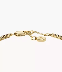 Ellis Pavé Glitz Amethyst Color Gold-Tone Brass Tennis Chain Bracelet