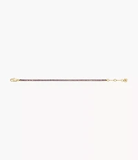 Ellis Pavé Glitz Amethyst Color Gold-Tone Brass Tennis Chain Bracelet