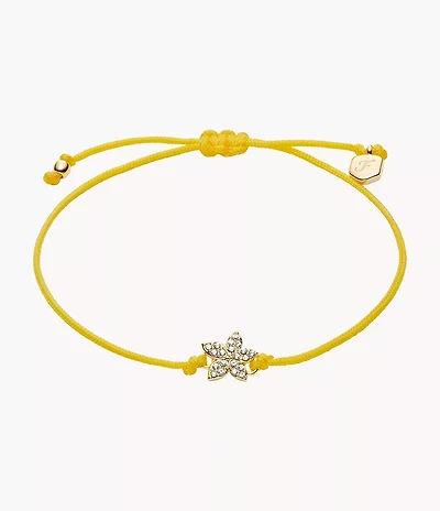 Sutton Mini Moments Yellow Gold-Tone Brass Pavé Flower Bracelet
