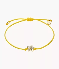 Sutton Mini Moments Yellow Gold-Tone Brass Pavé Flower Bracelet