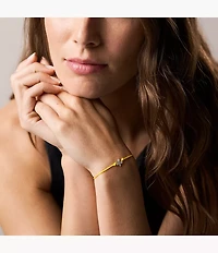 Sutton Mini Moments Yellow Gold-Tone Brass Pavé Flower Bracelet