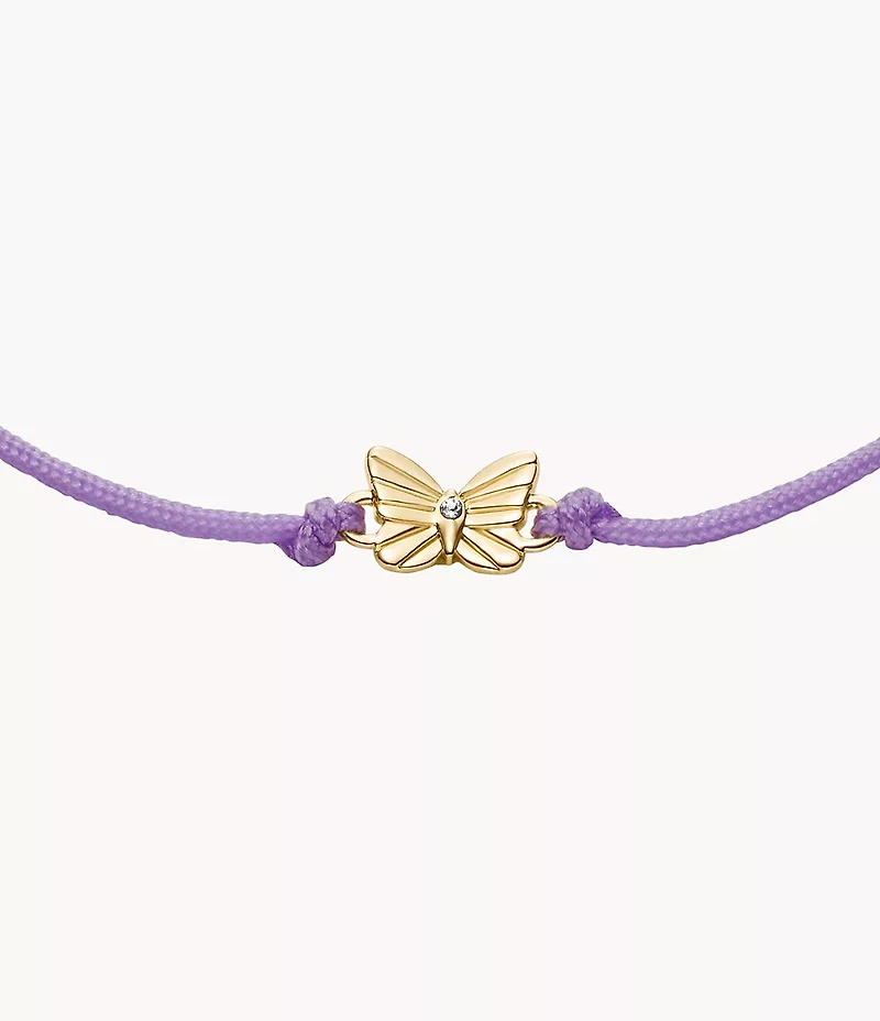 Sutton Mini Moments Lavender Gold-Tone Brass Butterfly Bracelet