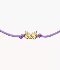 Sutton Mini Moments Lavender Gold-Tone Brass Butterfly Bracelet
