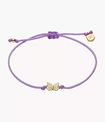 Sutton Mini Moments Lavender Gold-Tone Brass Butterfly Bracelet