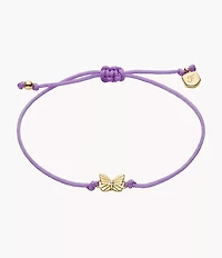 Sutton Mini Moments Lavender Gold-Tone Brass Butterfly Bracelet