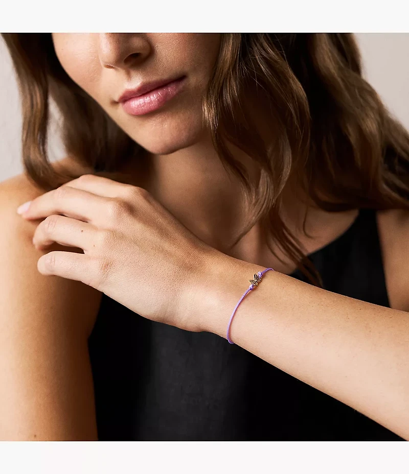 Sutton Mini Moments Lavender Gold-Tone Brass Butterfly Bracelet