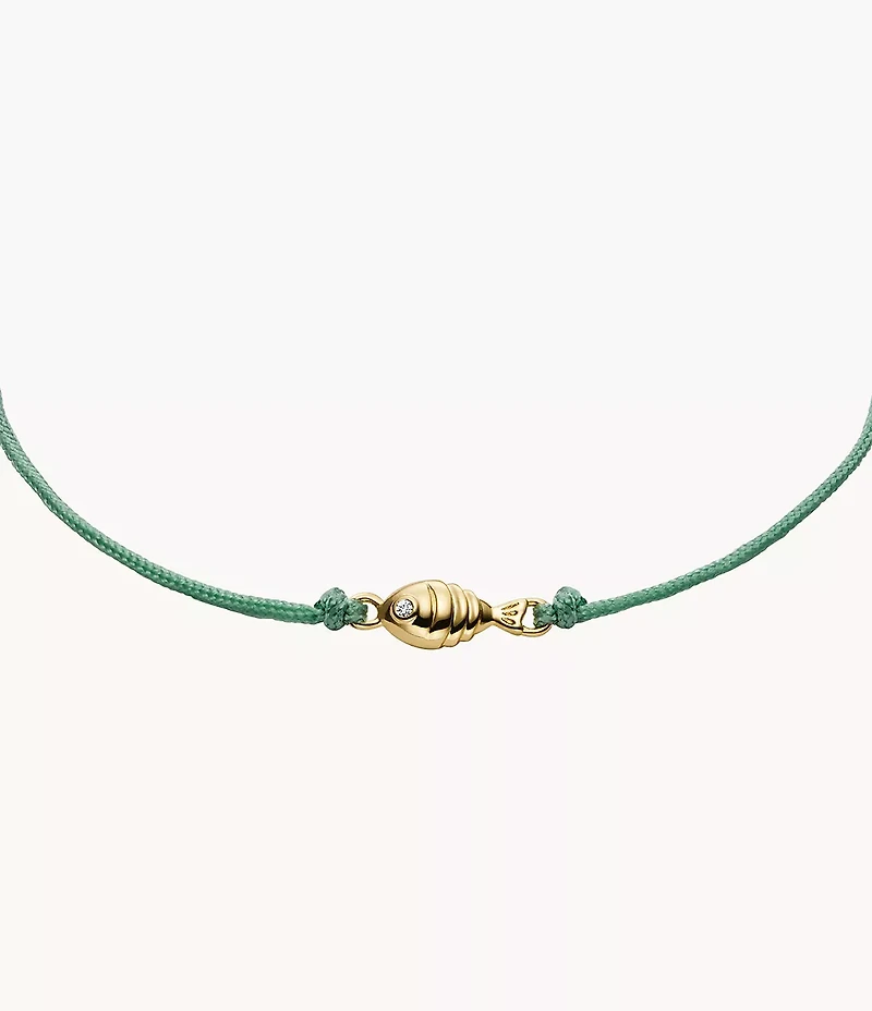 Sutton Mini Moments Seafoam Green Gold-Tone Brass Fish Bracelet