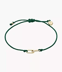 Sutton Mini Moments Green Gold-Tone Brass Pavé Link Bracelet