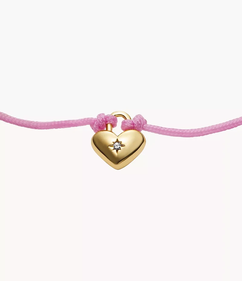 Sutton Mini Moments Dusty Pink Gold-Tone Brass Heart Bracelet