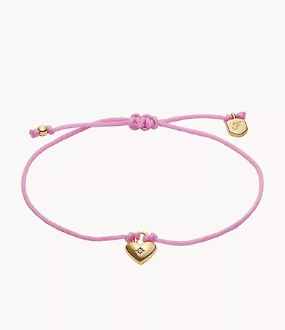 Sutton Mini Moments Dusty Pink Gold-Tone Brass Heart Bracelet