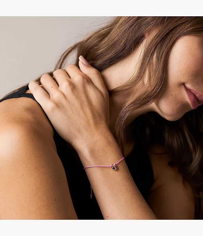 Sutton Mini Moments Dusty Pink Gold-Tone Brass Heart Bracelet