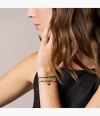 Sutton Mini Moments Dusty Pink Gold-Tone Brass Heart Bracelet