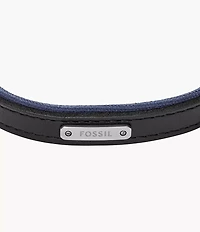 Everett Color Pop Midnight Blue and Black Leather Strap Bracelet