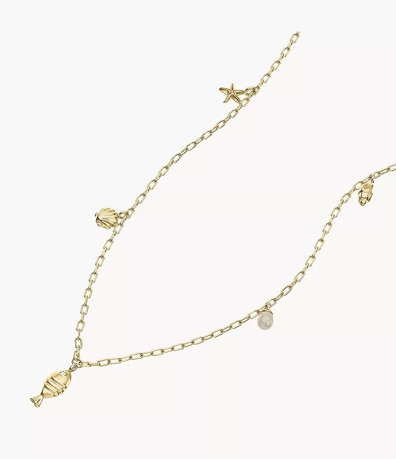 Sutton By The Sea Gold-Tone Brass Shell Necklace
