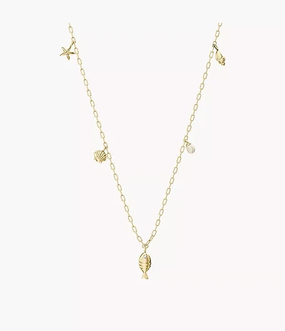 Sutton By The Sea Gold-Tone Brass Shell Necklace