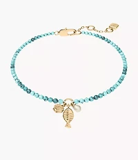 Sutton By The Sea Turquoise Blue Acrylic Beaded Shell Bracelet