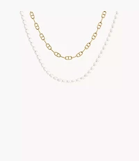 Heritage Pearl D-Link Gold-Tone Brass Multi-Strand Necklace