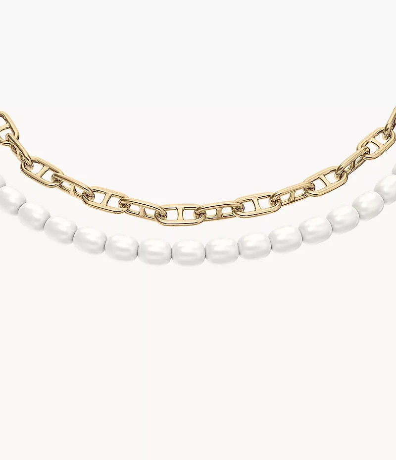 Heritage Pearl D-Link Gold-Tone Brass Multi-Strand Bracelet