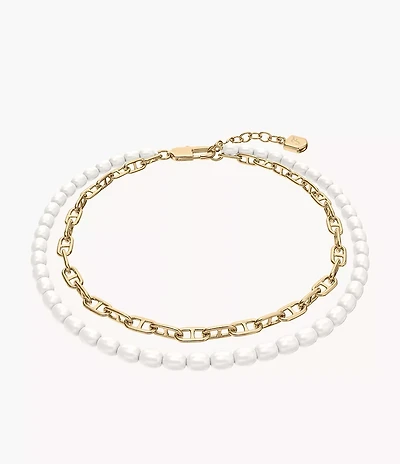 Heritage Pearl D-Link Gold-Tone Brass Multi-Strand Bracelet