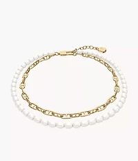 Heritage Pearl D-Link Gold-Tone Brass Multi-Strand Bracelet