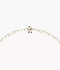 Sutton Mini Moments White Acrylic Pearl Beaded Rondelle Bracelet