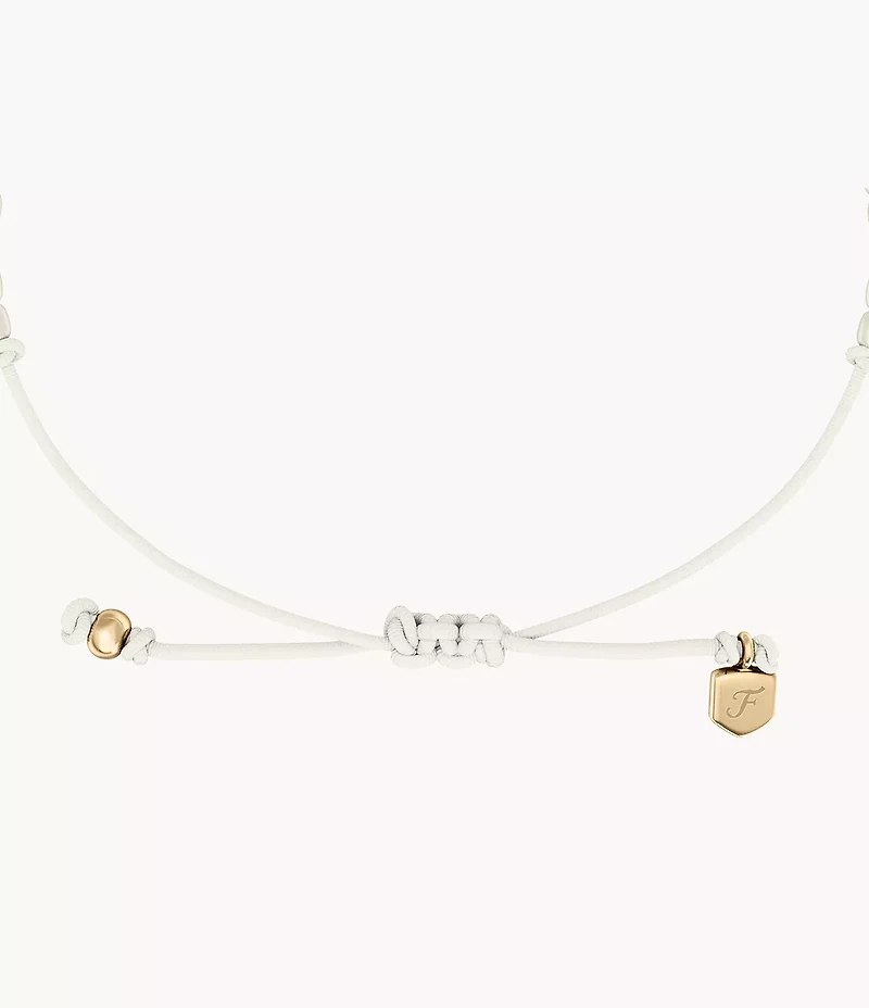 Sutton Mini Moments White Acrylic Pearl Beaded Rondelle Bracelet