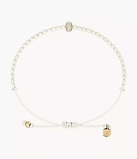Sutton Mini Moments White Acrylic Pearl Beaded Rondelle Bracelet
