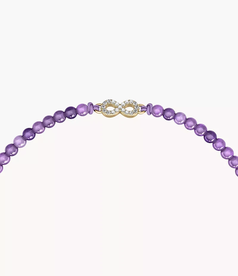Sutton Mini Moments Purple Beaded Infinity Bracelet