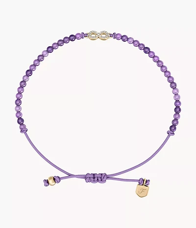 Sutton Mini Moments Purple Beaded Infinity Bracelet