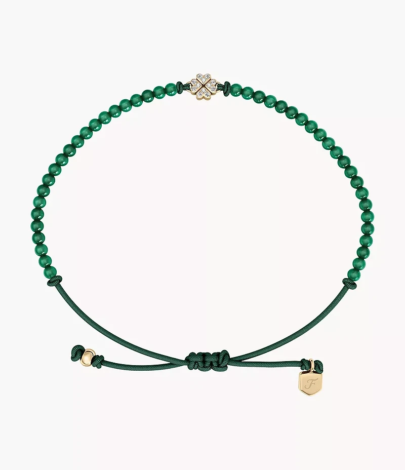 Sutton Mini Moments Green Beaded Clover Bracelet