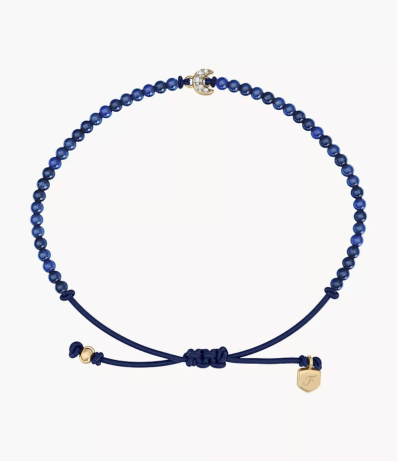 Sutton Mini Moments Blue Beaded Crescent Moon Bracelet